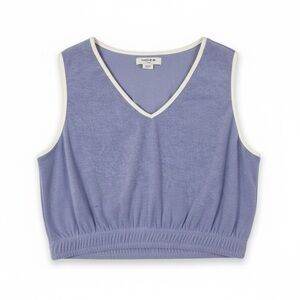 Noize Women's Lavender purple V-Neck terrycloth Crop Top X-Large